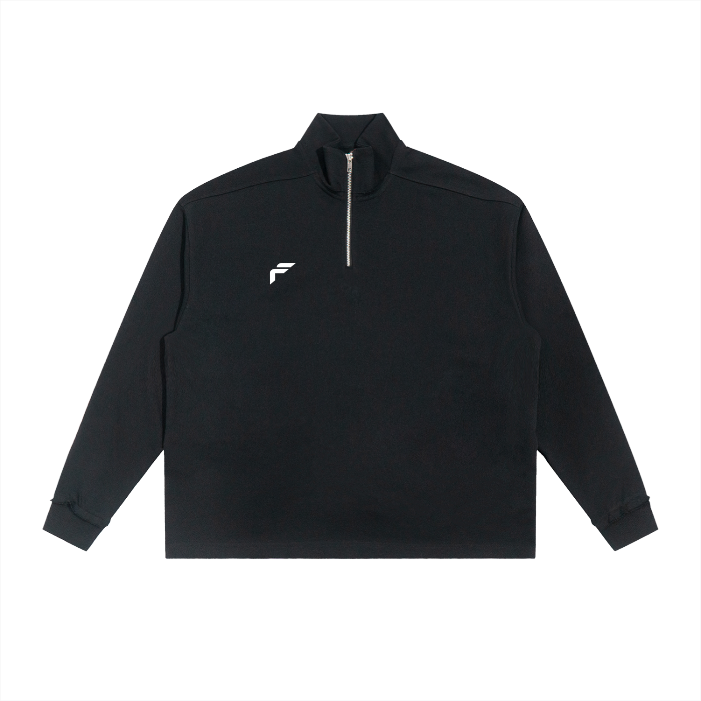 Half-Zip Rolled Edge Fleece Sweatshirt