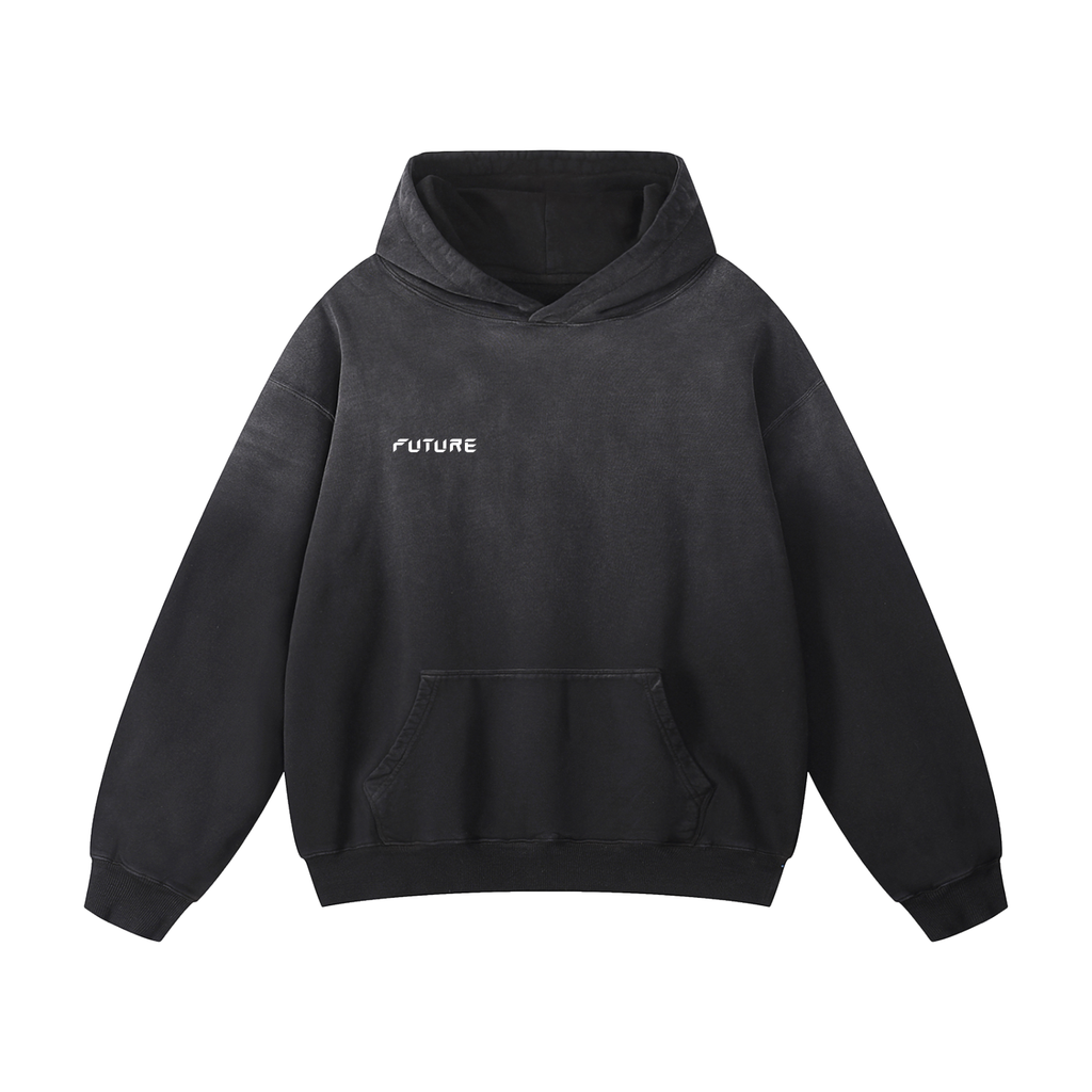 Heavyweight Sunfade Oversized Hoodie BLACK