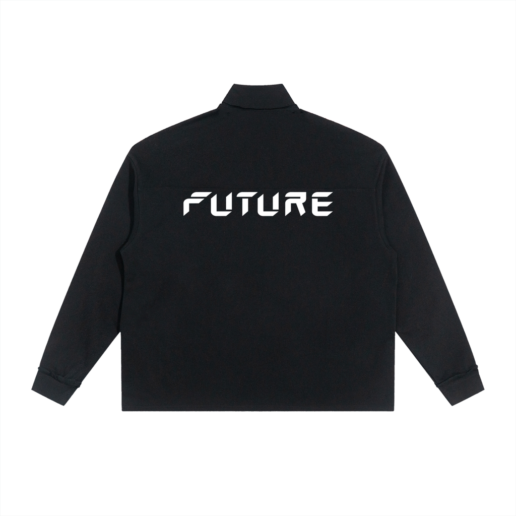 Half-Zip Rolled Edge Fleece Sweatshirt