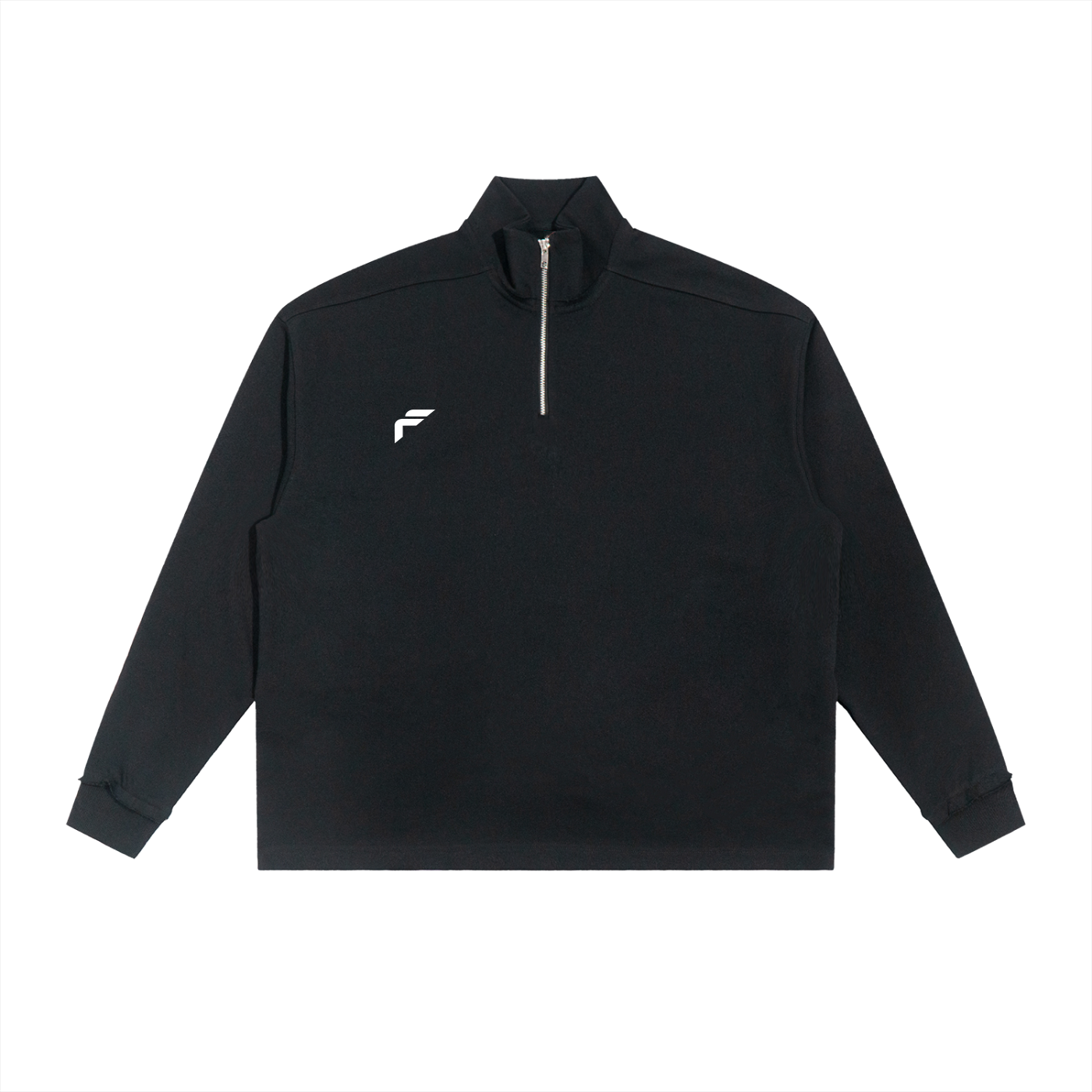 Half-Zip Rolled Edge Fleece Sweatshirt